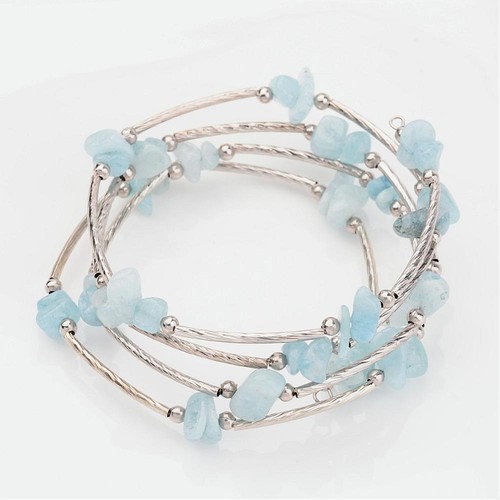 Natural gemstone bracelet bead - natural,