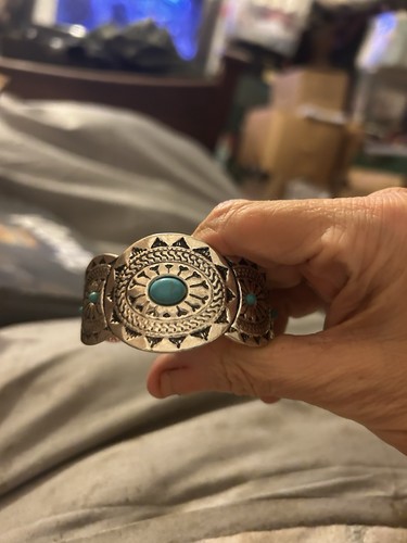 White metal and turquoise - white,