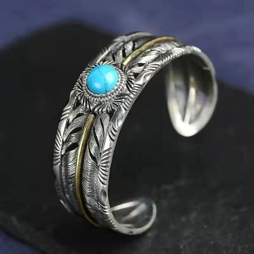 Mens vintage turquoise open - mens,
