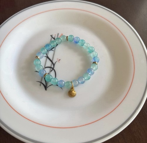 Handmade blue glass - handmade, beaded