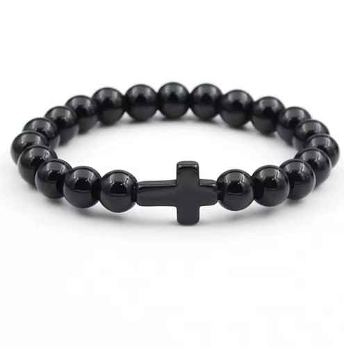 8mm hematite jesus - ,
