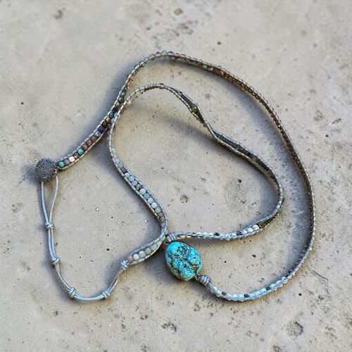 Real natural turquoise beaded - turquoise,