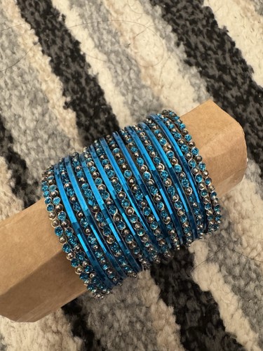 Turquoise glass bangles girls - glass,