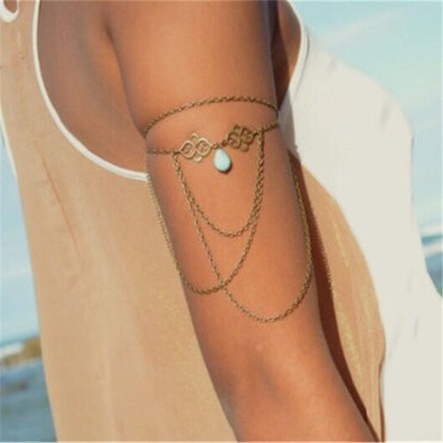 Arm chain cuff bracelet - cuff, bangle