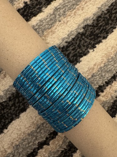 Turquoise and gold glass - gold,
