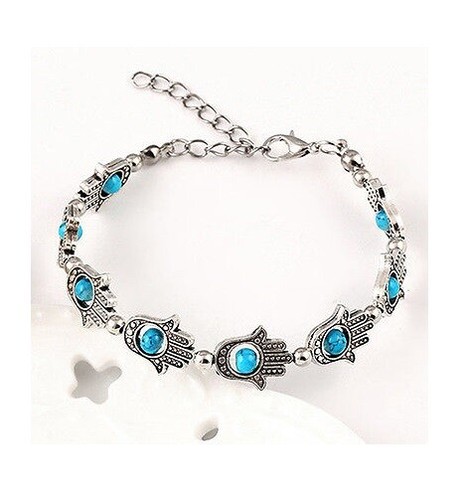 Women silver turquoise hamsa - turquoise,